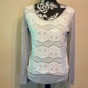 M ROSE DIAMOND GRAY WITH LACE OVERLAY CROSS BACK DETAILING